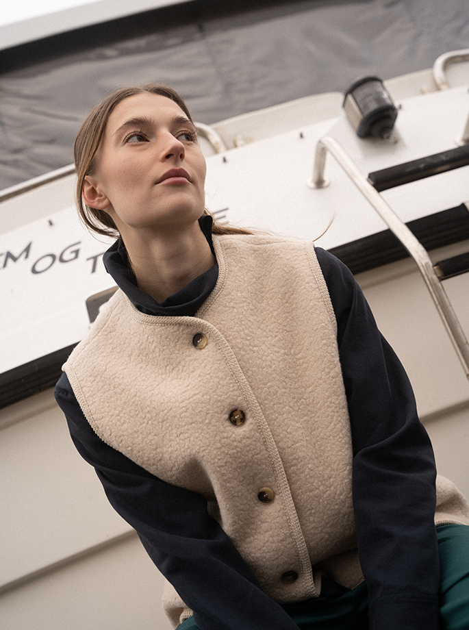 Rue de Tokyo - Cas Teddy Vest ecru