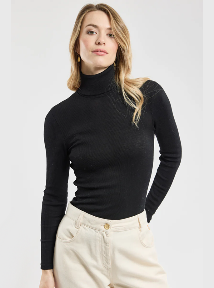 Armor Lux - L/S Turtleneck Black