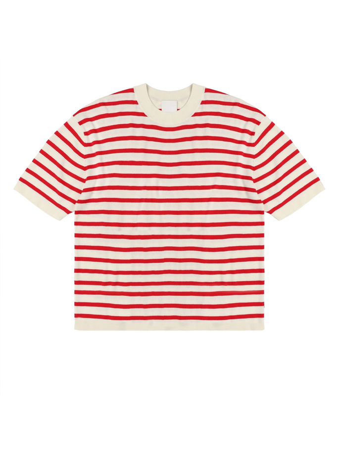 Fub - Striped T-Shirt Ecru/Red