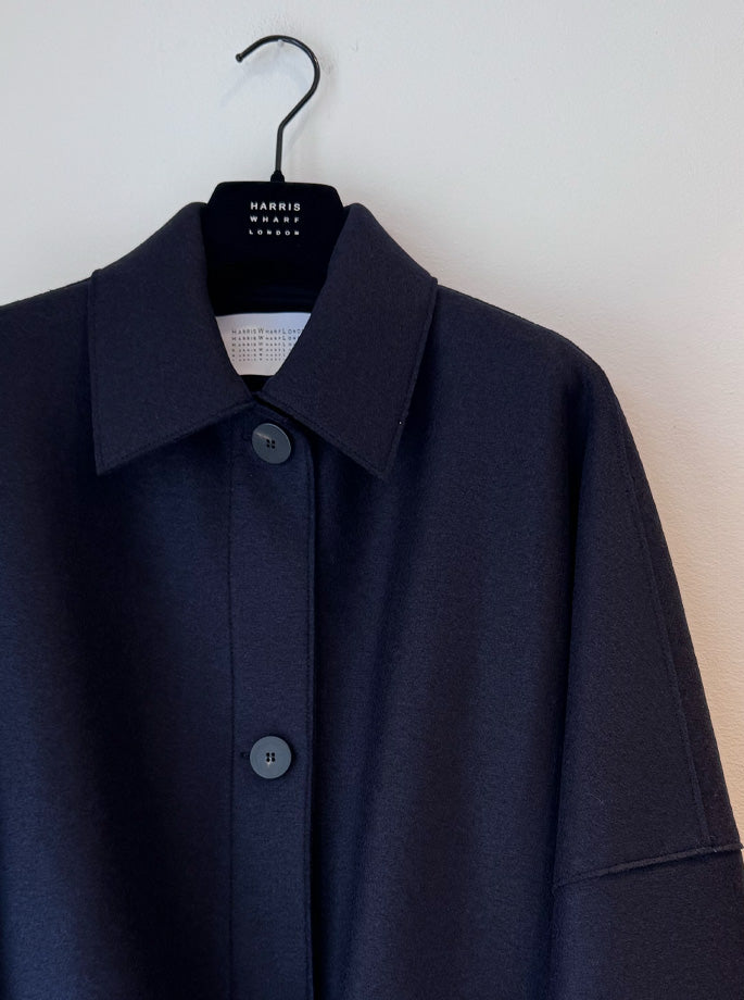 Harris Wharf - Country Cape Jacket Navy Blue