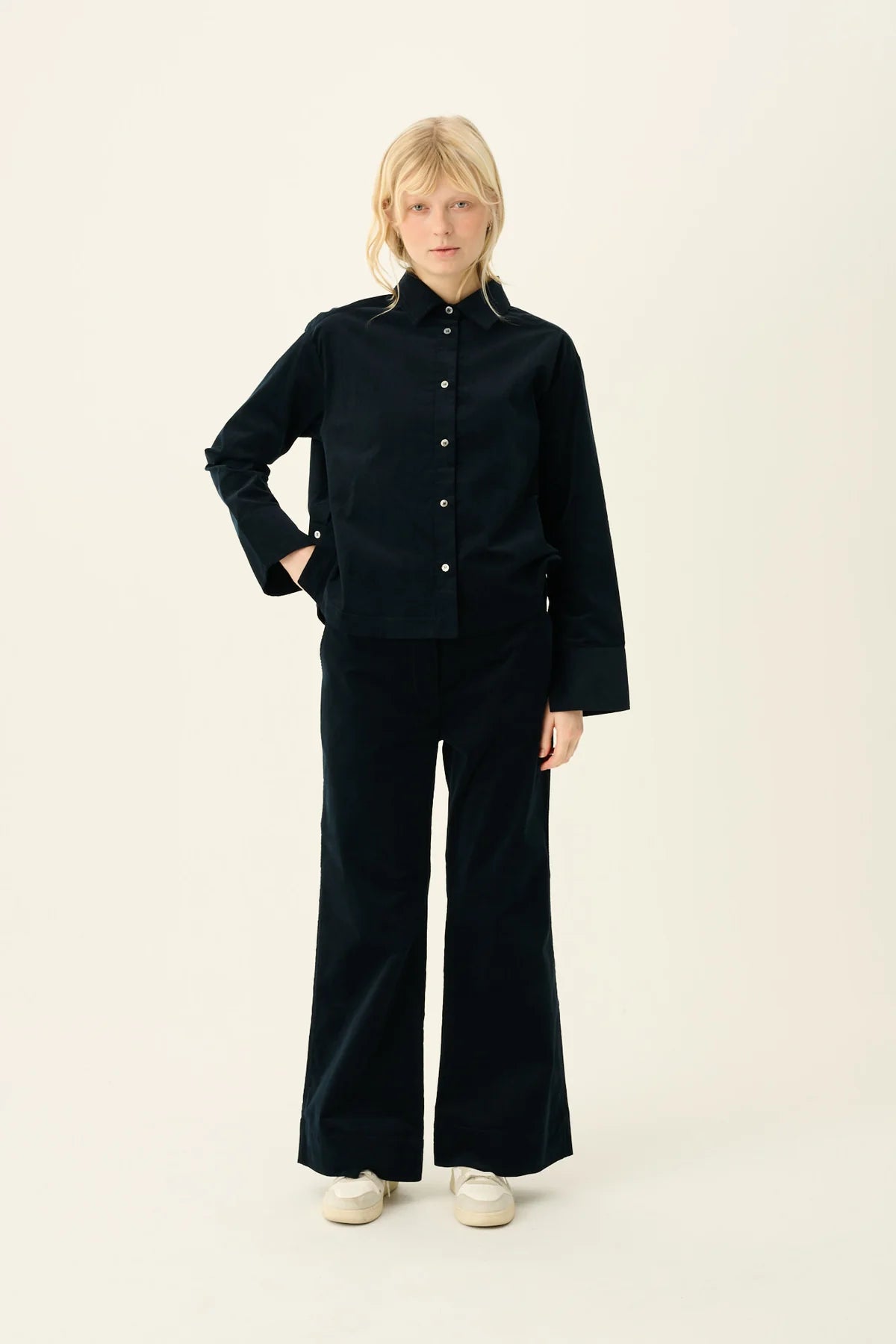 Rue De Tokyo - Prudie Dyed Twill Pants Dark Navy