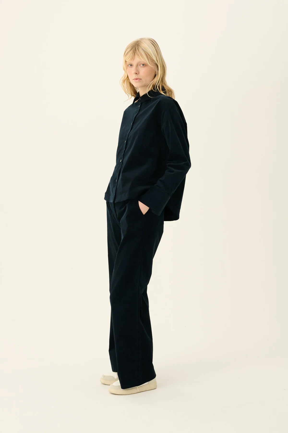 Rue De Tokyo - Prudie Dyed Twill Pants Dark Navy