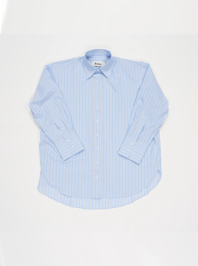 Rhea - 186 oversize skjorte Blå Stribet