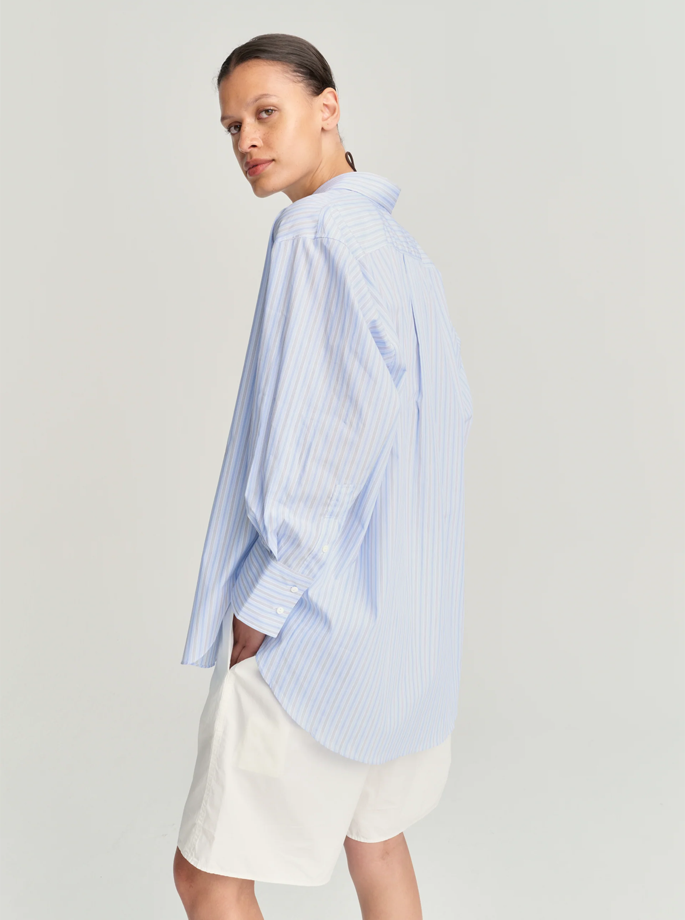 Rhea - 186 oversize skjorte Blå Stribet