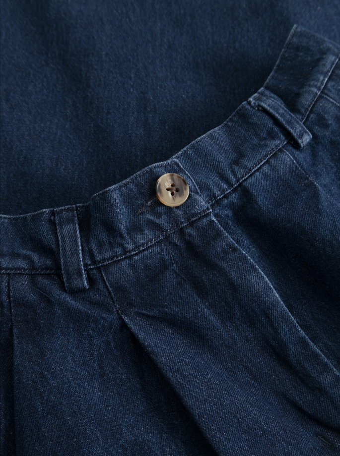 Rue De Tokyo - Pen Heavy Denim Skirt Dark Denim