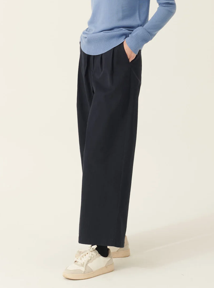 Rue De Tokyo - Prudie Dyed Twill Pants Dark Navy