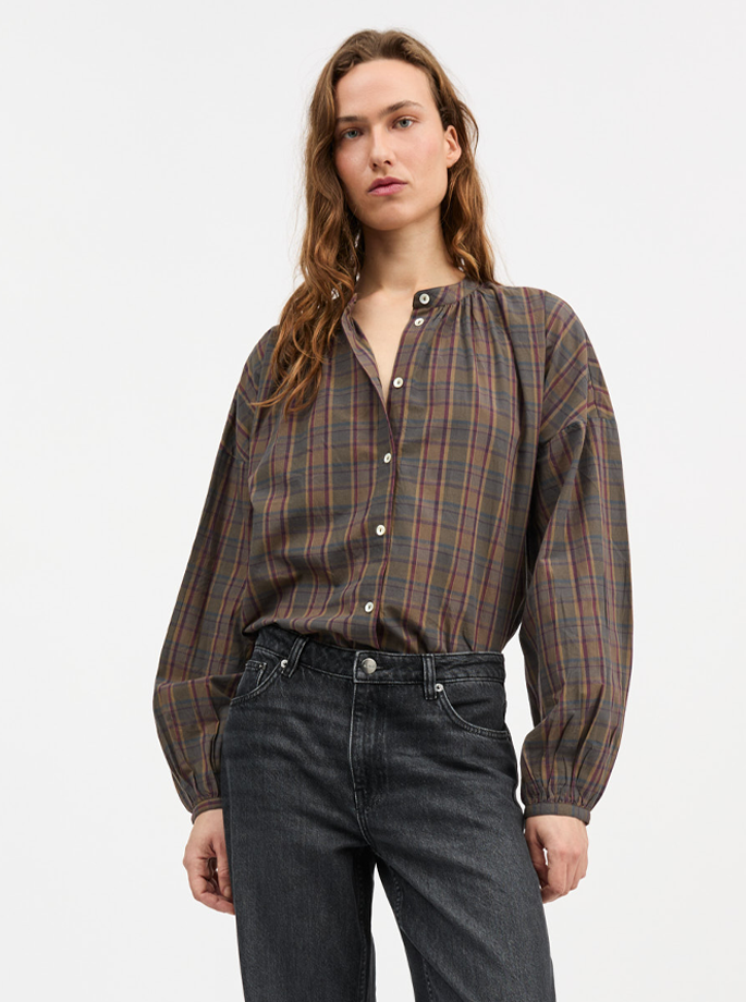 Shell - Cilla Shirt Green/Red Check