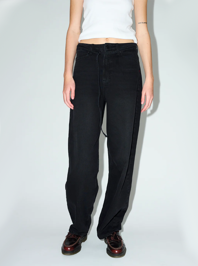 Danish Tomorrow Denim - Kaia Slung Belt Jeans in Heritage Black