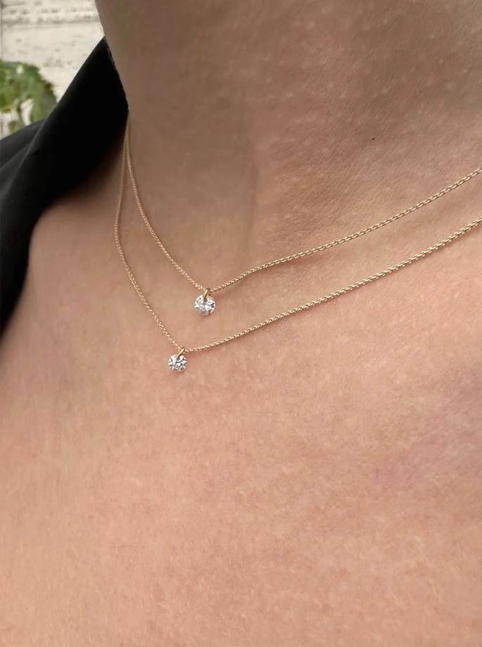 YABSTUDIO - Floating gem white goldplated