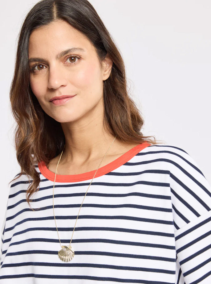 Armor Lux - Sailor Shirt White/Seal Navy/Carminio