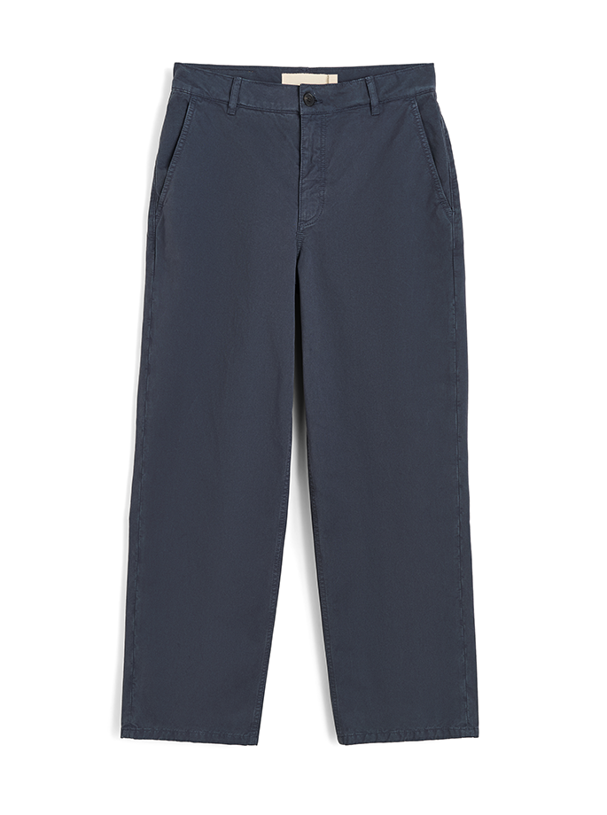 Aiayu - Carlo Midwaist Wide Cotton washed slate grå/blå