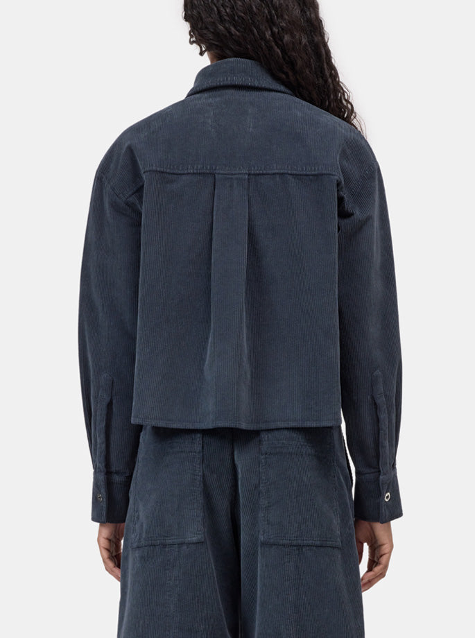 Closed - Cropped Oversized Shirt blue