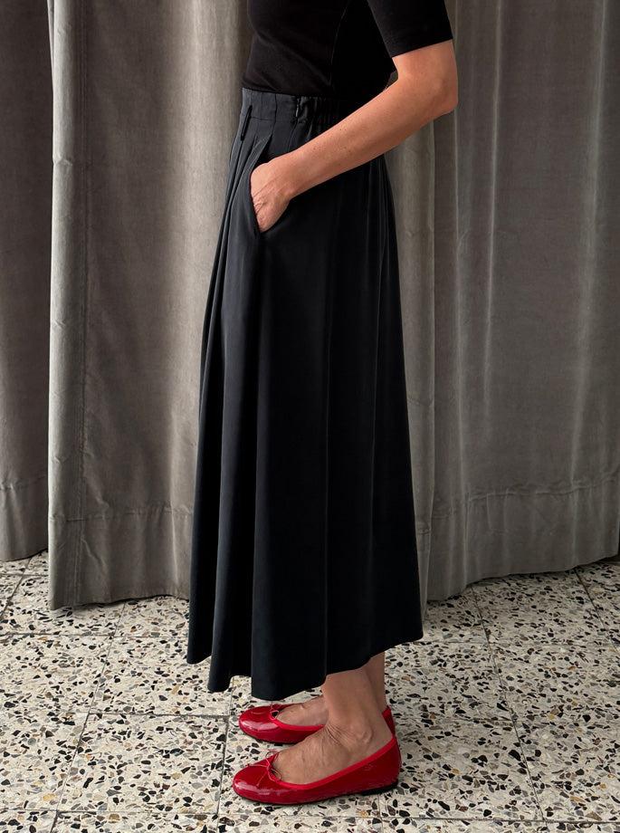 Forte Forte - Cupro Midi Skirt black