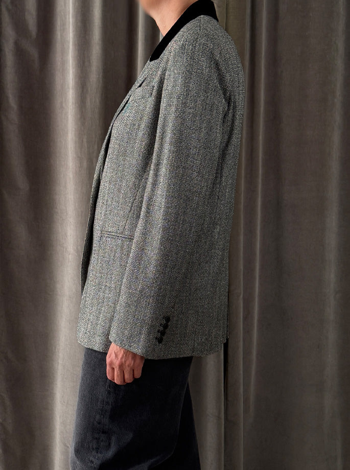 Forte Forte - My Jacket Velvet Collar Blazer sort/grå