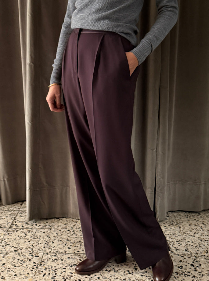 Forte Forte - Powder High Waist Pants bordeaux