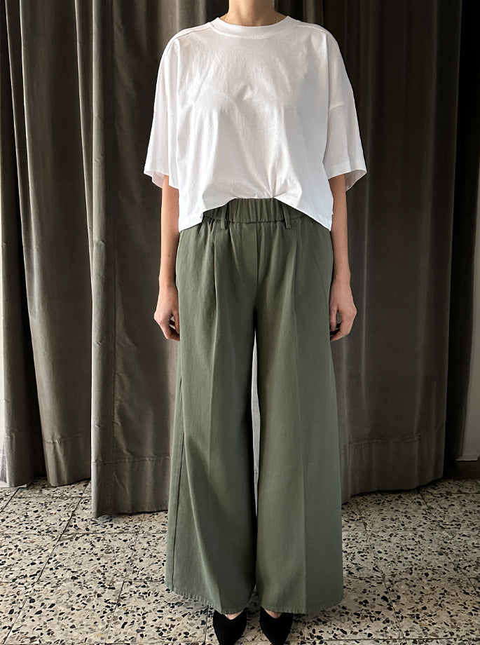 Forte Forte - My Pants Elasticated Loose Khaki