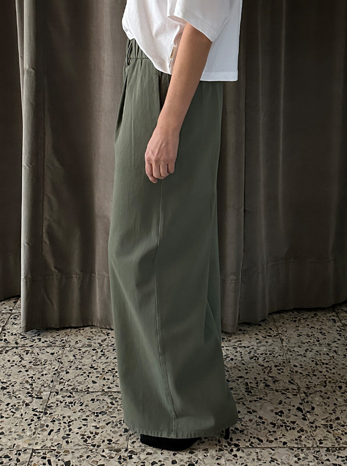 Forte Forte - My Pants Elasticated Loose Khaki