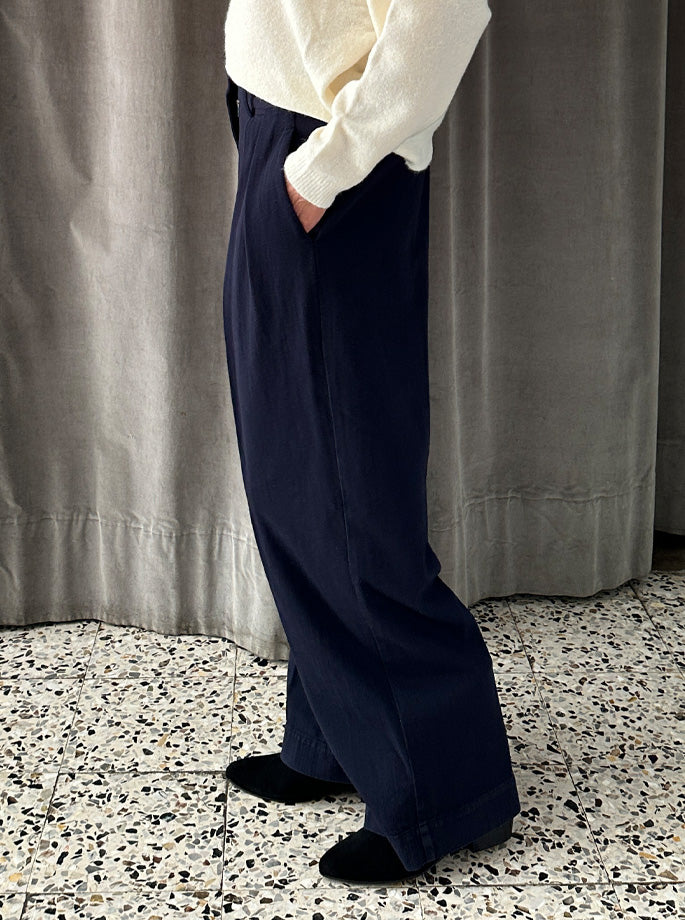 Forte Forte - My Pants Fluid Cotton navy