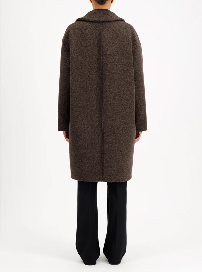 Harris Wharf - Dropped Shoulder Chester Coat Pressed Wool Black