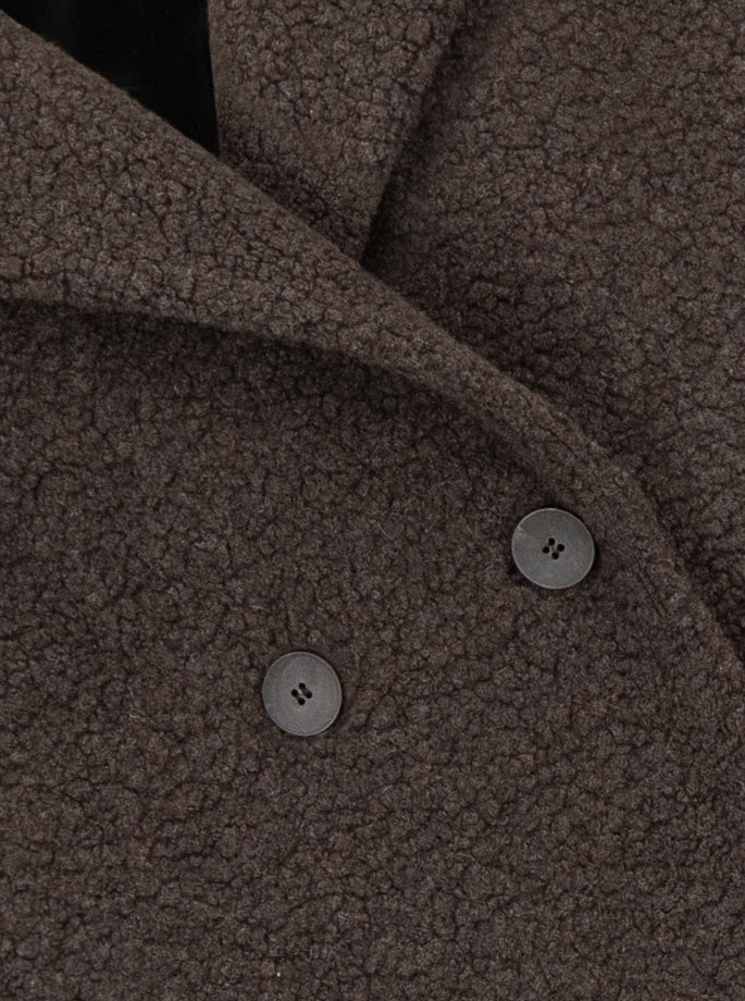 Harris Wharf - Dropped Shoulder Chester Coat Pressed Wool Black