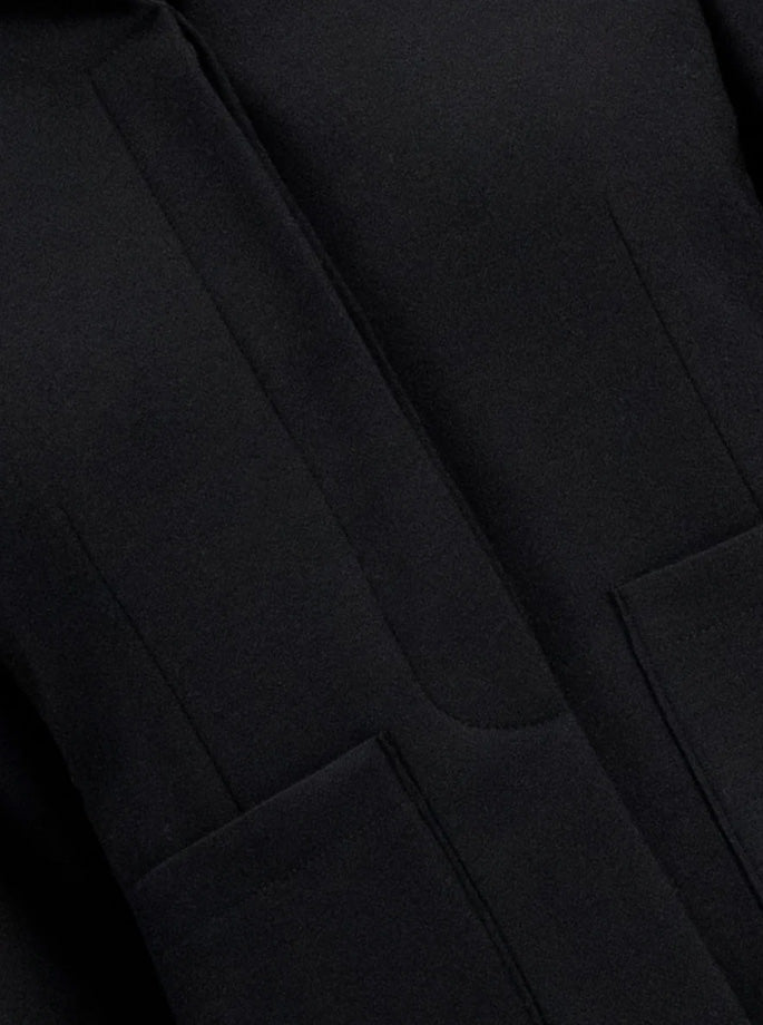 Harris Wharf - Dropped Shoulder Chester Coat Pressed Wool Black