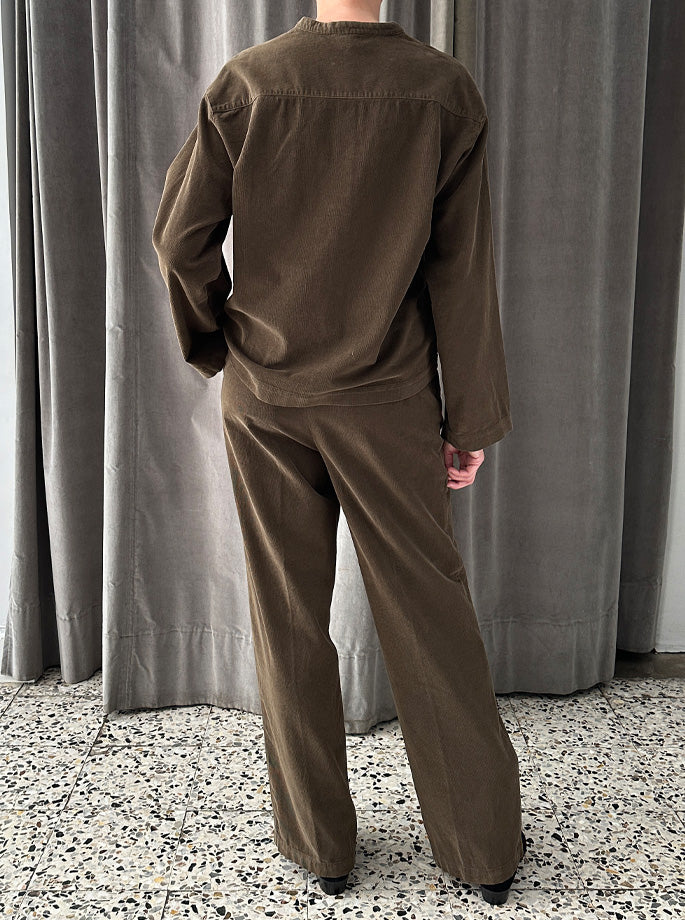 Pomandere - Shirt velvet khaki