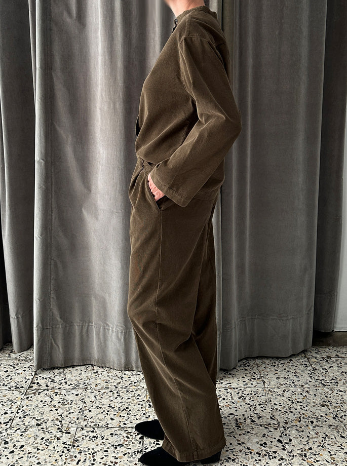 Pomandere - Shirt velvet khaki