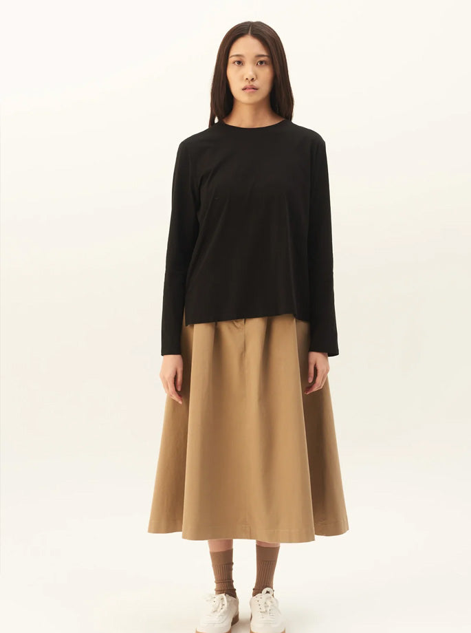 Rue De Tokyo - Pen Pre Dyed Twill Skirt Black