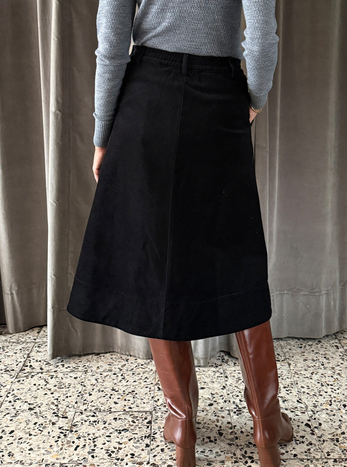 Rue de Tokyo - Prym Structured Corduroy Skirt Black