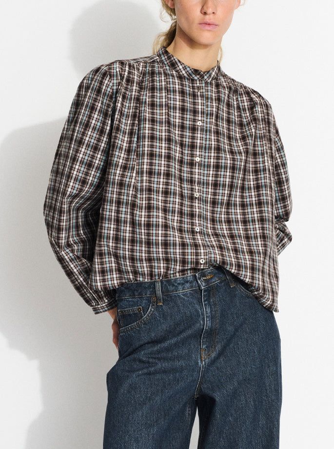 Skall Studio - Ritu Skjorte brown/blue check