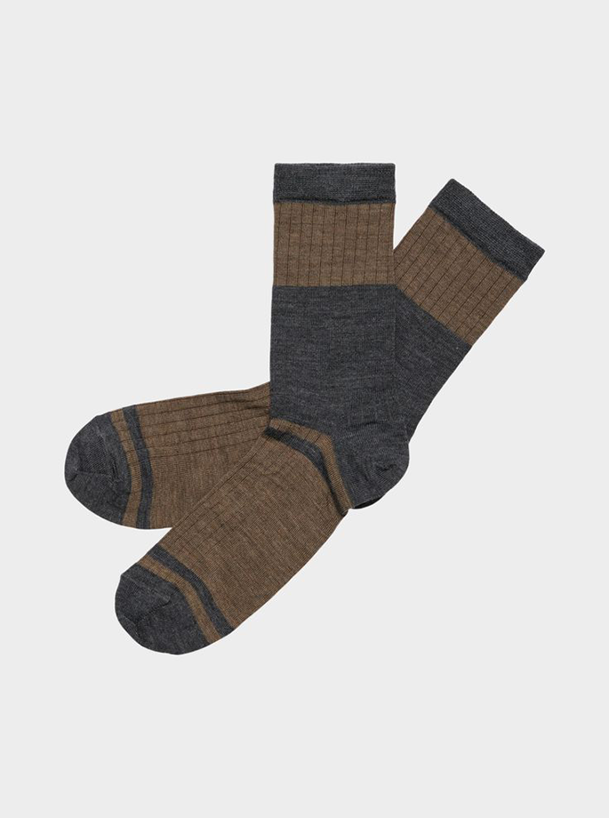 Fub - Block Stripe Strømper hazel melange