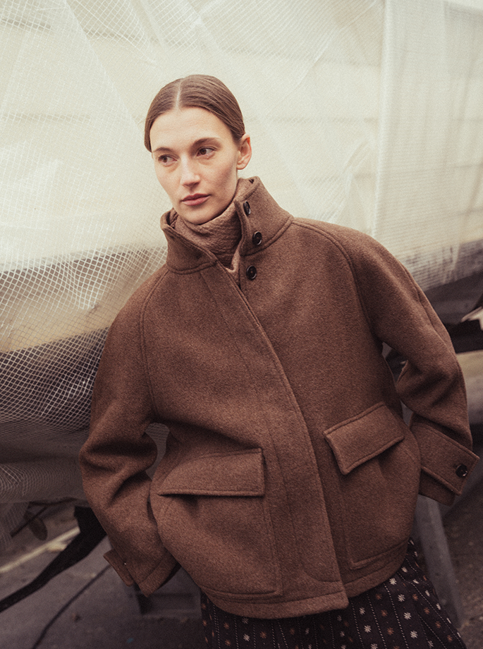 Rue de Tokyo - Chika Heavy Wool Jakke brown melange