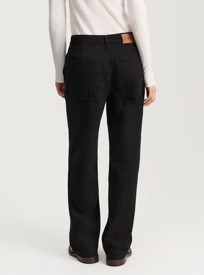 Aiayu - Carlo Midwaist Wide Jeans Black Tea