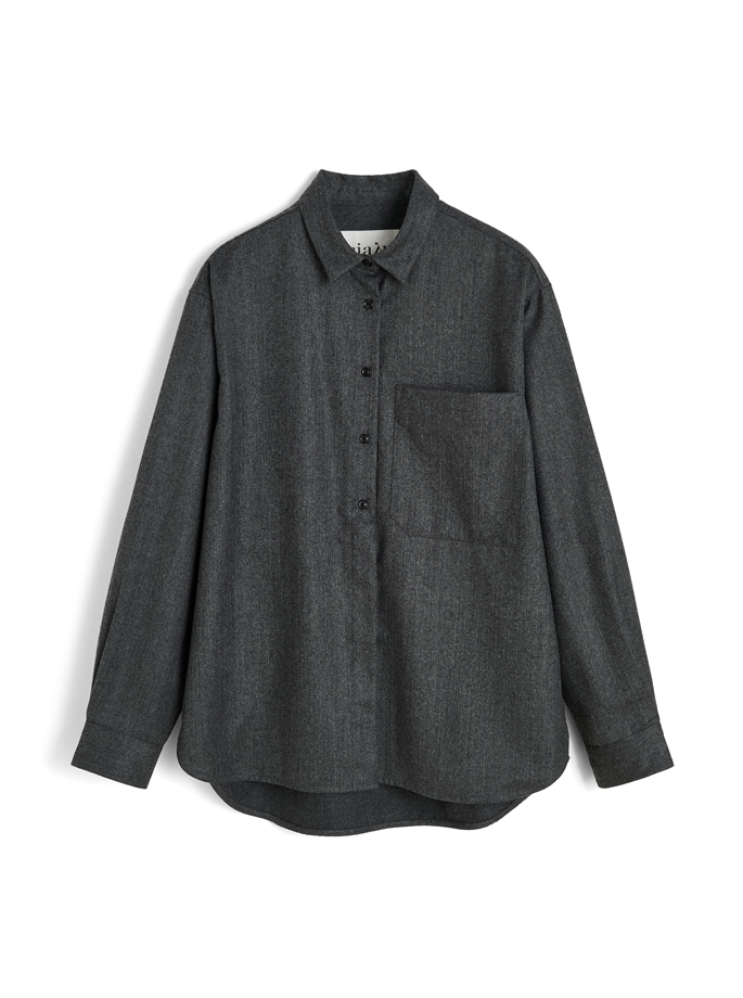 Aiayu - Lynette Shirt Fine Wool Dark Grey