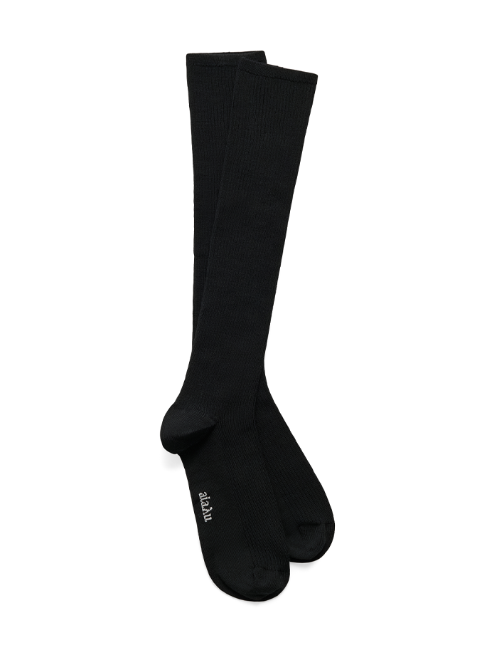 Aiayu - Wool Knee Socks Black
