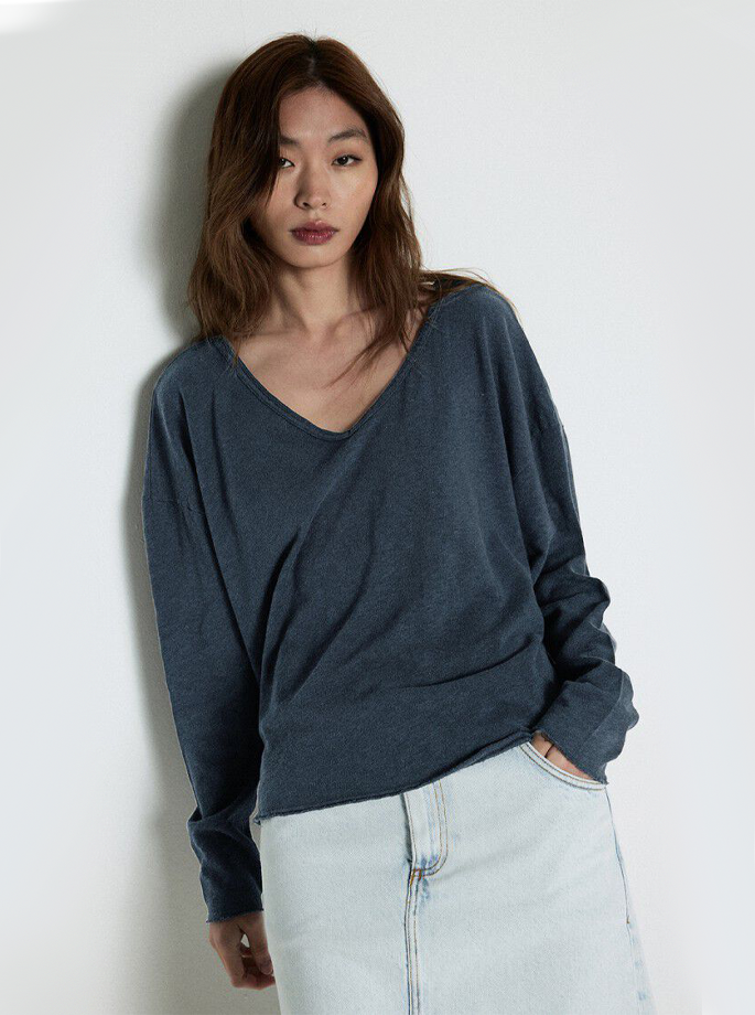 American Vintage - Sonoma Blouse Navy Blue Vintage