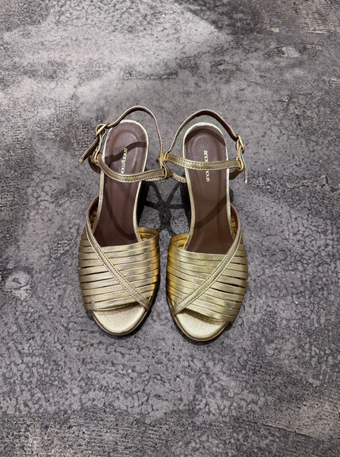 Anonymous - Lean Mettalic Goat Sandals Gold