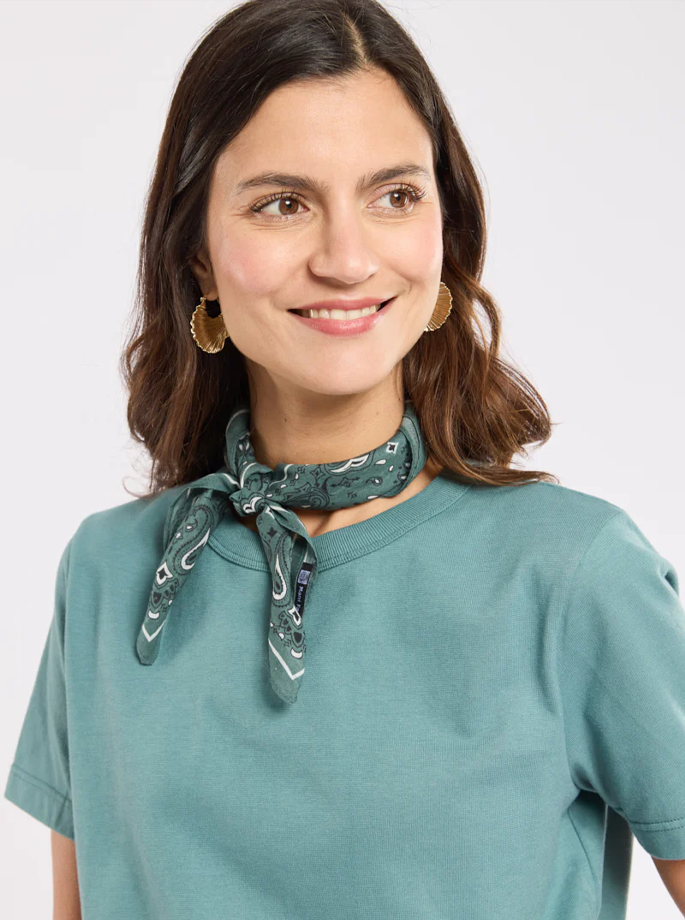 Armor Lux - Crewneck T-Shirt Silver Pine Green 