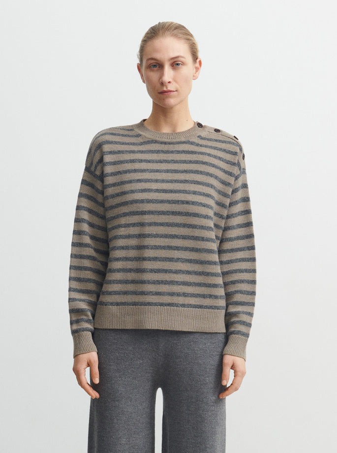 FUB - Striped Crewneck Hazel/Grey