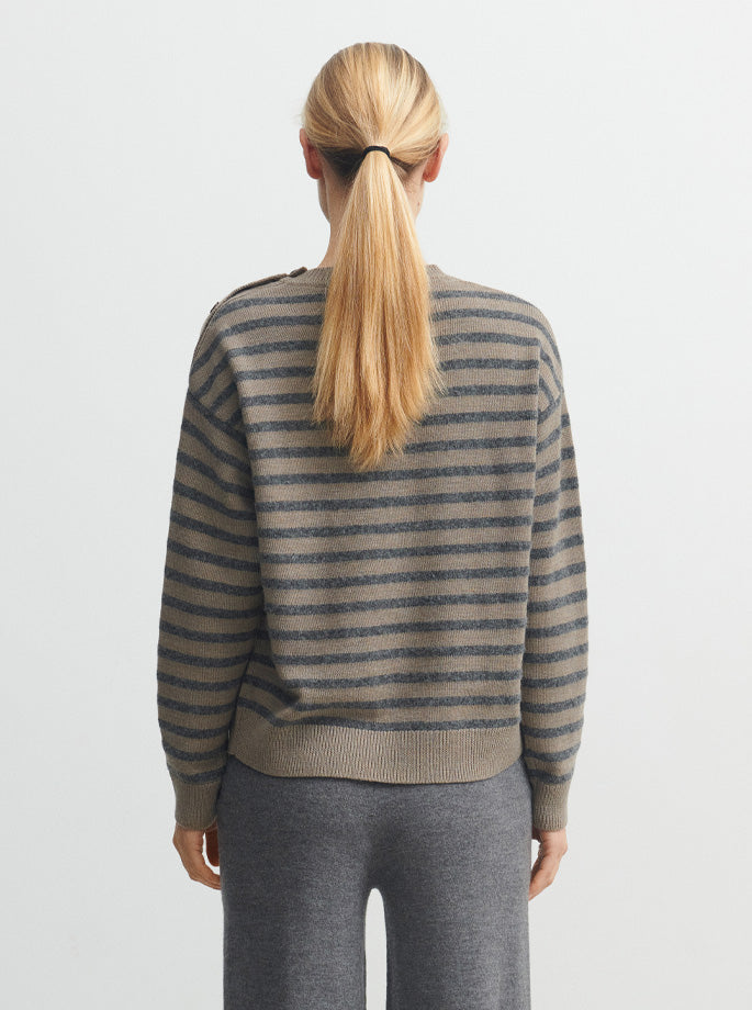 FUB - Striped Crewneck Hazel/Grey