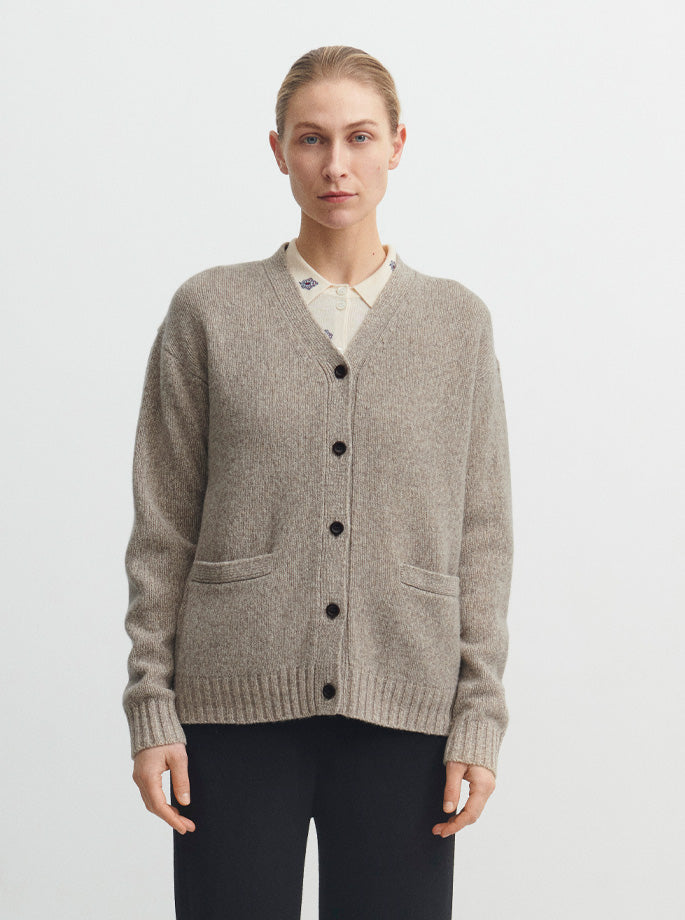 Fub - Lambswool Cardigan Oatmeal/Hazel 