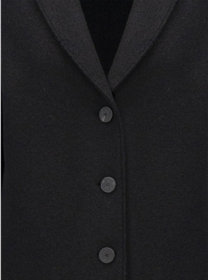 Harris Wharf - Overcoat Boiled Wool Black