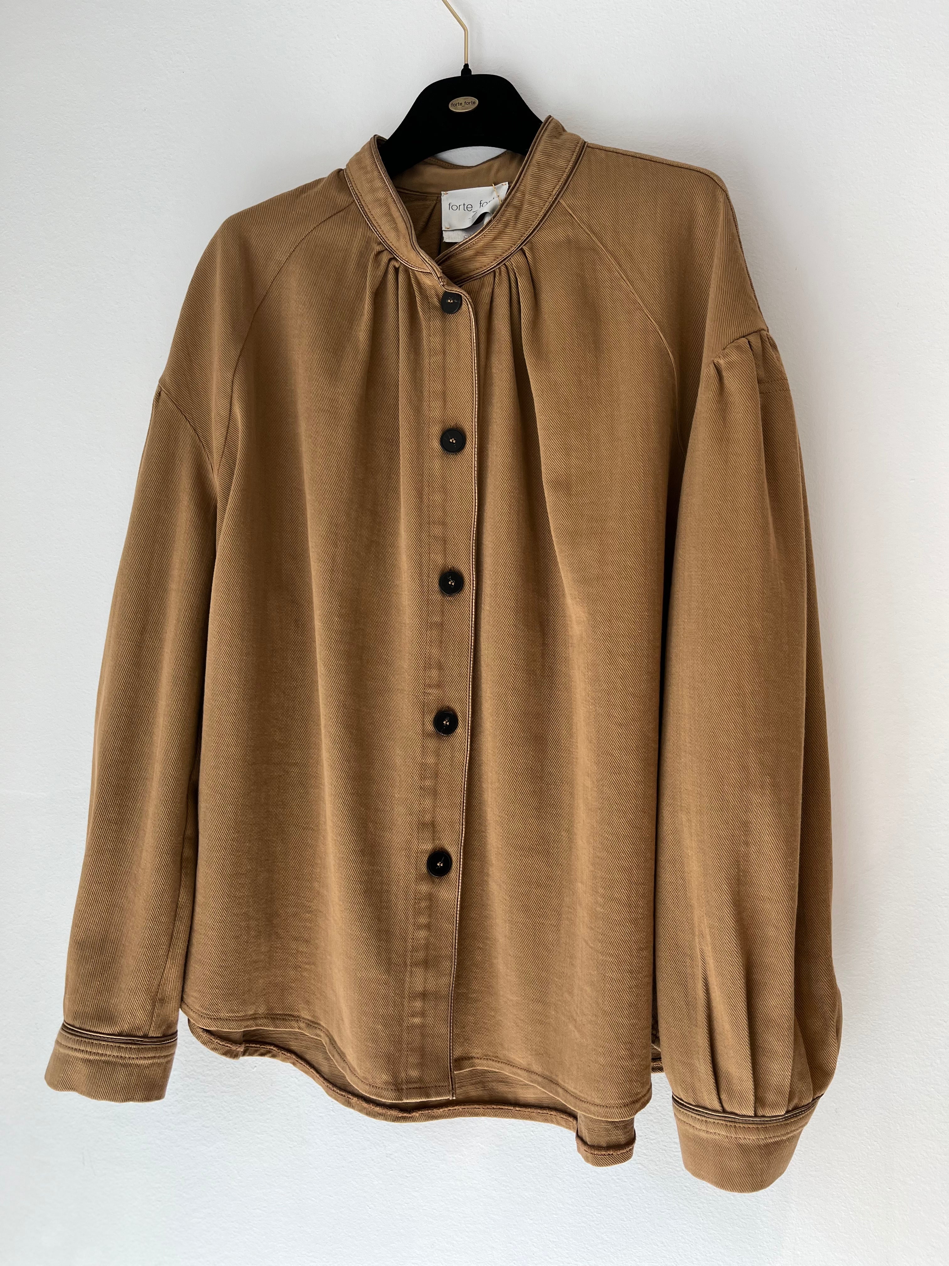 Forte Forte - My Shirt Fluid Cotton Bull Bohemian Noisette