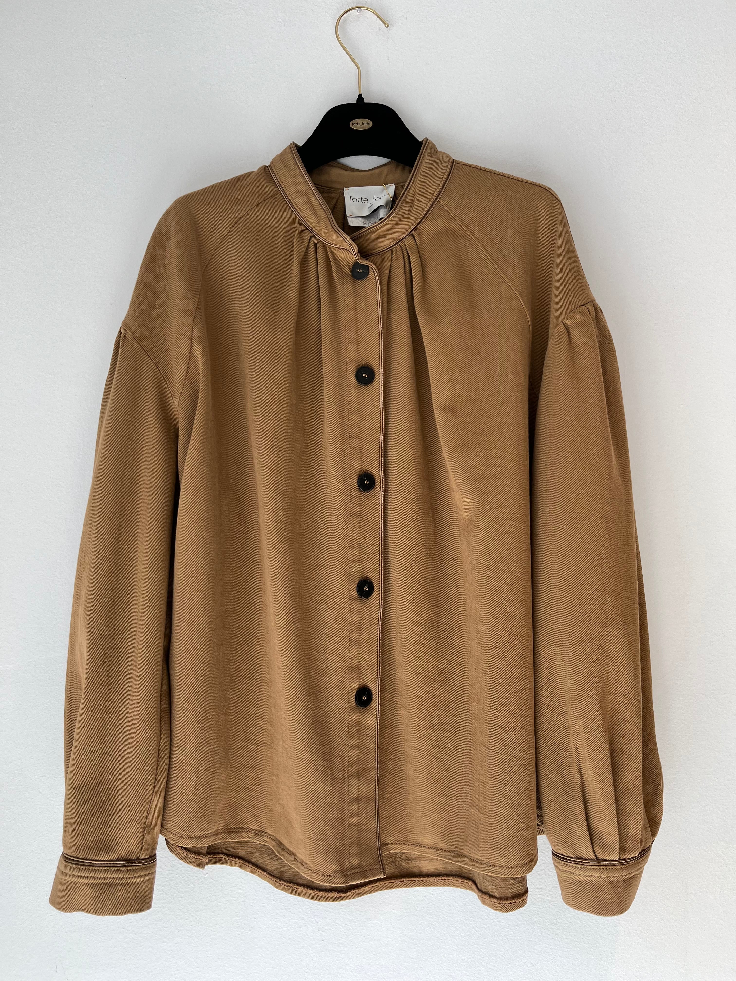 Forte Forte - My Shirt Fluid Cotton Bull Bohemian Noisette