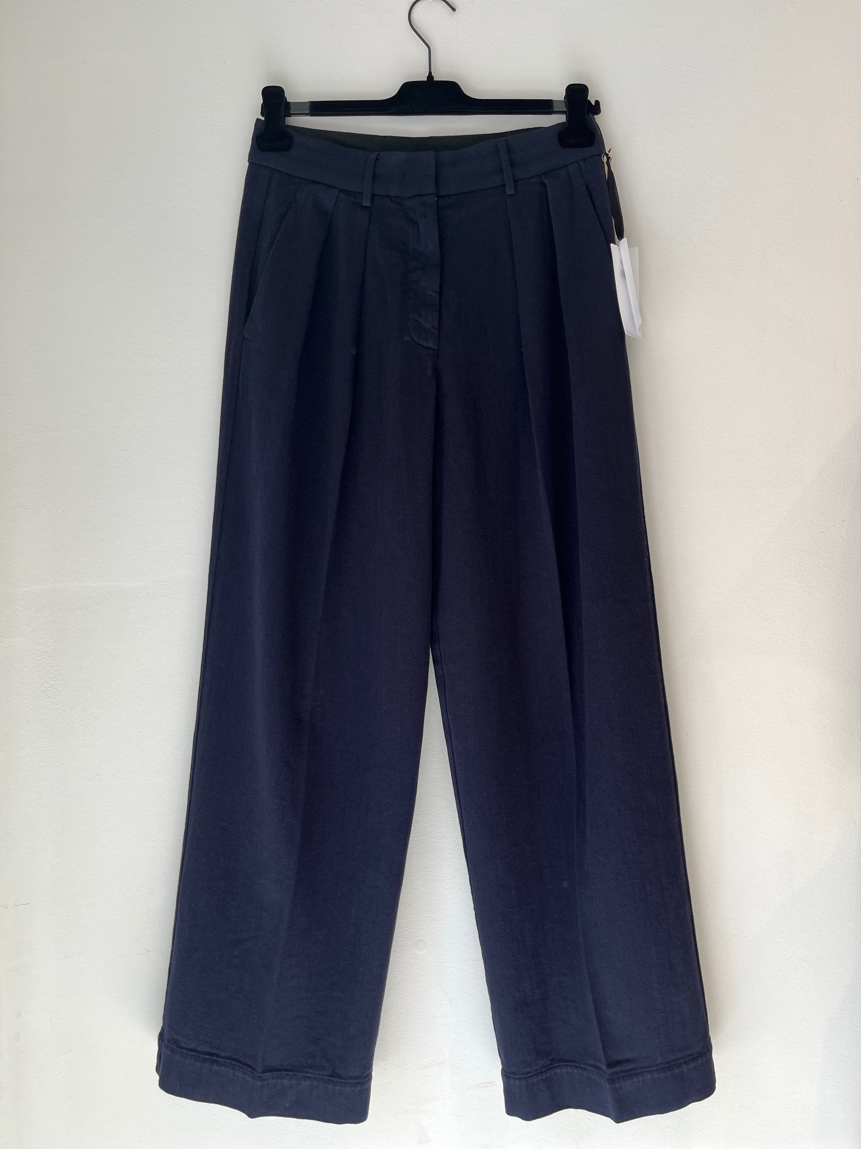 Forte Forte - My Pants Fluid Cotton Bull Sartorial Low Waist Notte
