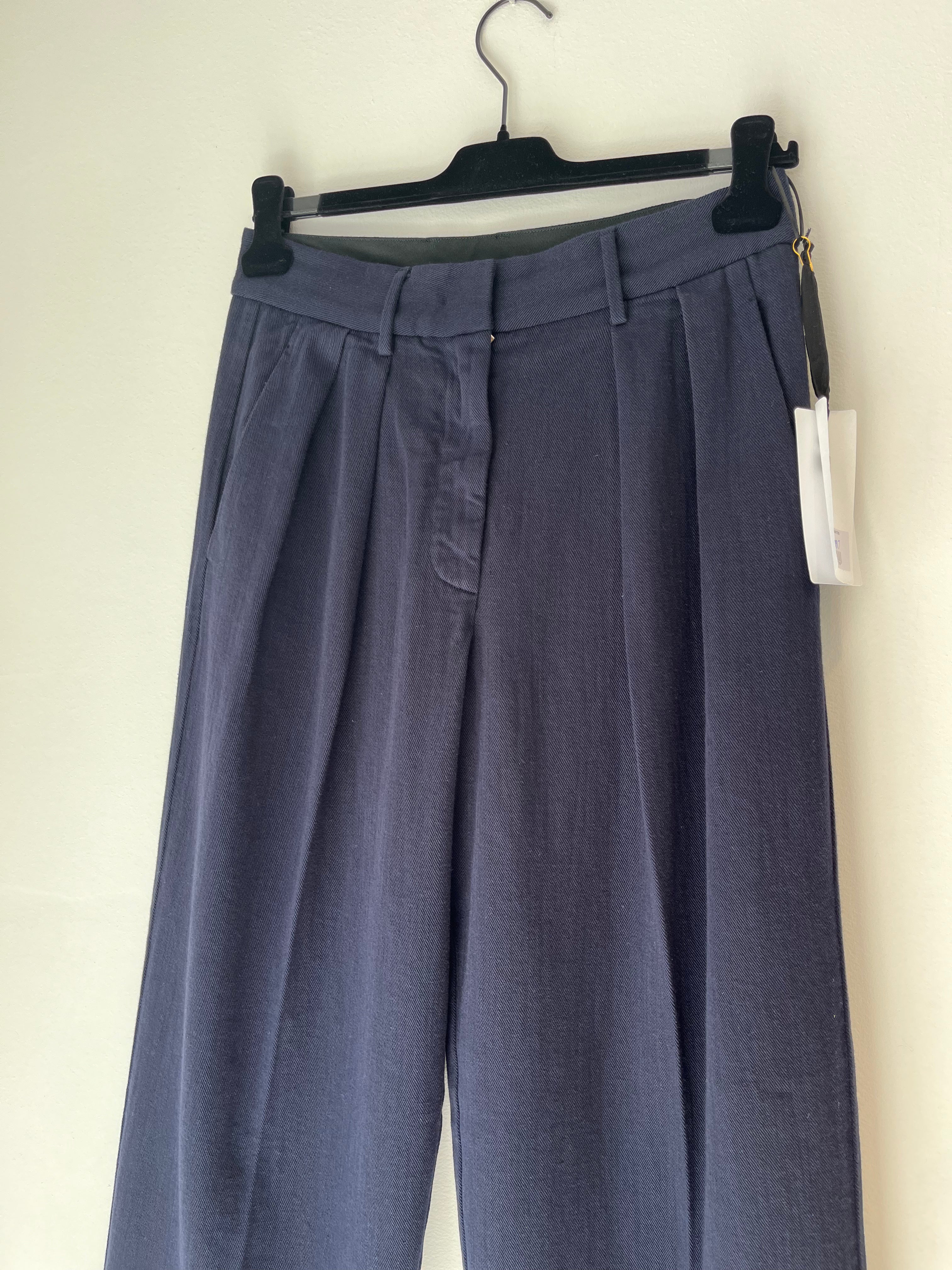 Forte Forte - My Pants Fluid Cotton Bull Sartorial Low Waist Notte