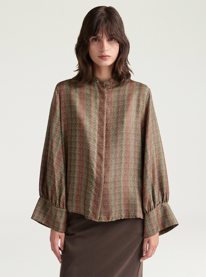 Momoni - Lucy Shirt Marrone Multicolor
