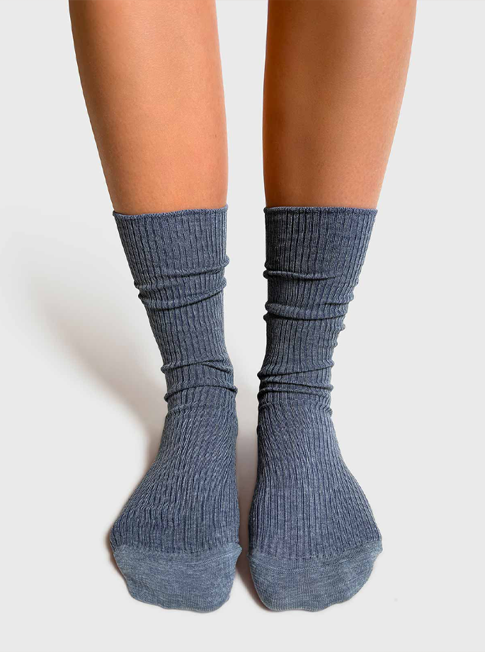 Mrs. Hosiery - Merino Socks Light Grey
