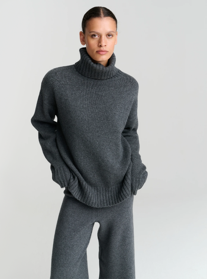 Rhea - 94 Heavy Turtleneck Knit Grey