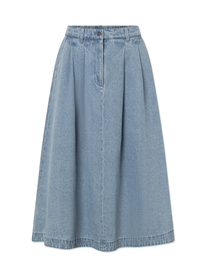Rue De Tokyo - Pen Denim Nederdel Light Denim